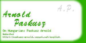 arnold paskusz business card